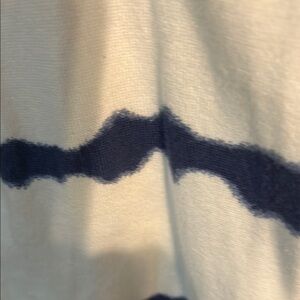 Striped Navy and White Cardigan Lands End Barely worn like new sz medium